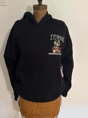NWT RGSTR Eternal Graphic Black Hoodie Sweatshirt - Men Size XL